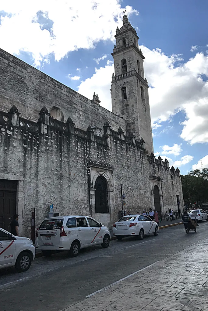 Cathedral in Merida, Mexico on the central square.