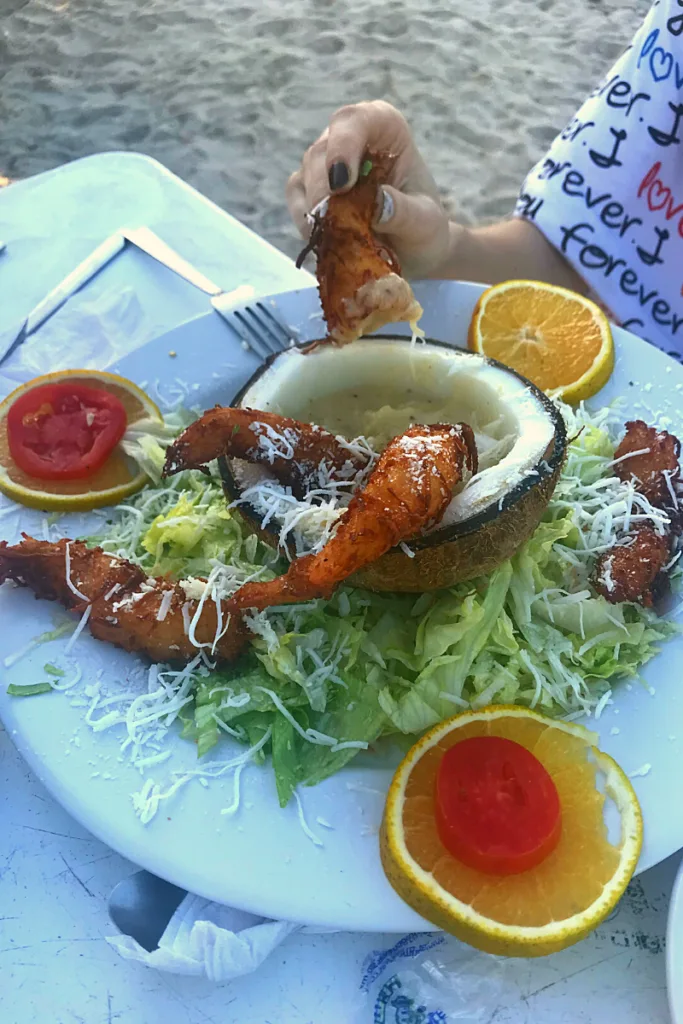 Coconut shrimp from Carabela's in Progreso
